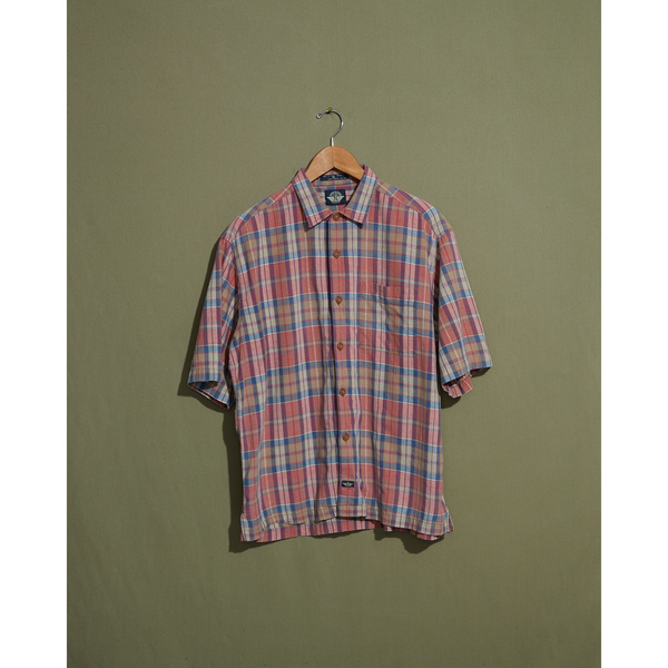 dockers Rose & Blue Madras Shirt - M Rose