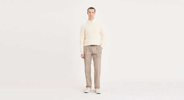 dockers Signature Khakis Pleated Classic Fit Tan