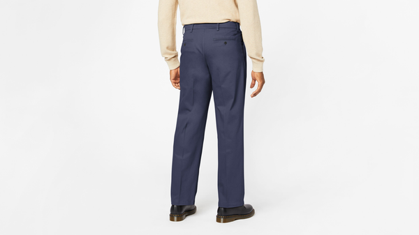 Dockers Signature Khakis Pleated Relaxed Fit Blue