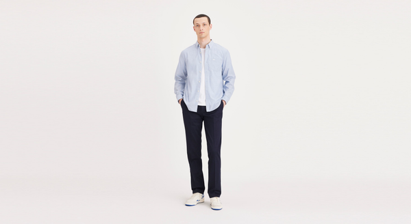 dockers Signature Khakis Straight Fit Blue