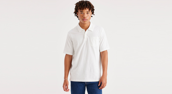 dockers Slub Pocket Polo Regular Fit Lucent White