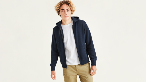 Dockers Sport Full Zip Hoodie Regular Fit Blue