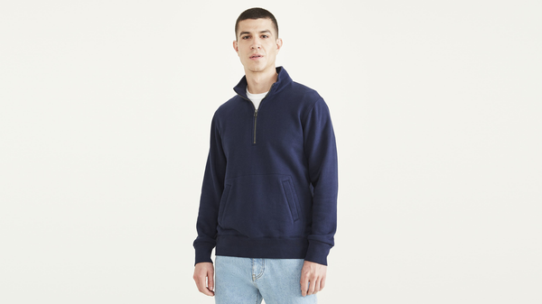 Dockers Sport Half Zip Sweatshirt Regular Fit Blue