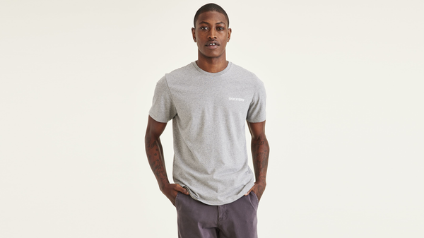 dockers Stencil Graphic Tee Slim Fit Grey Heather