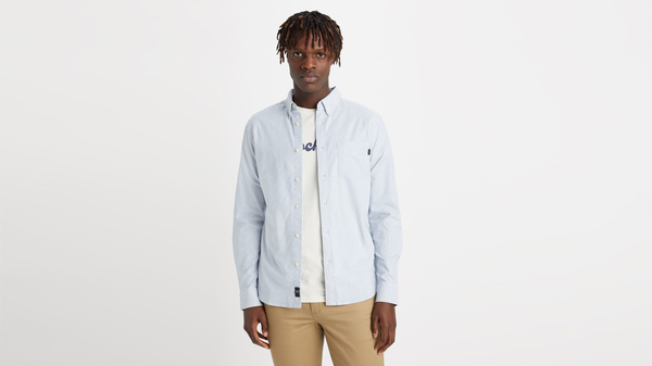 dockers Stretch Oxford Shirt Slim Fit Blue