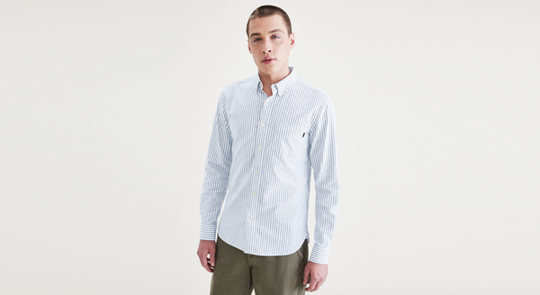 dockers Stretch Oxford Shirt Slim Fit Blue