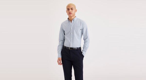 dockers Stretch Oxford Shirt Slim Fit Blue