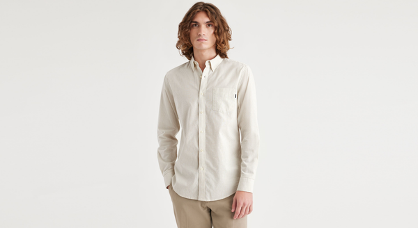 dockers Stretch Oxford Shirt Slim Fit Grey