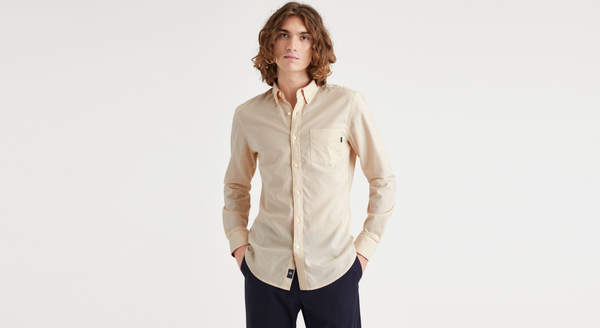 dockers Stretch Oxford Shirt Slim Fit Orange