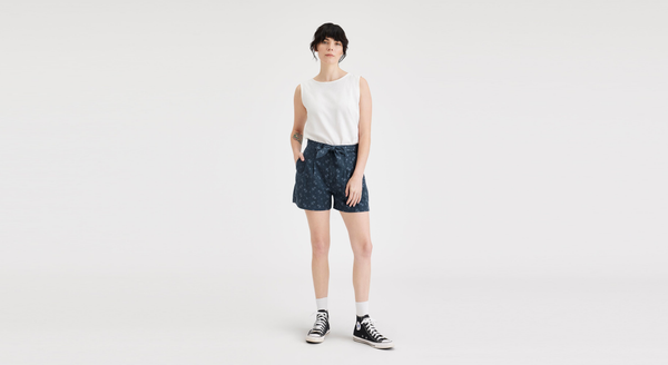 dockers Tie Front Short Blue