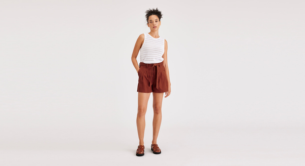 dockers Tie Front Short Red