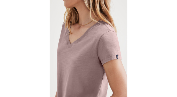 Dockers V-Neck Tee Shirt Slim Fit Purple Dove