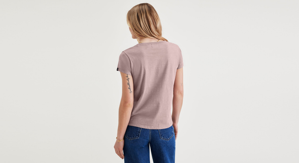 Dockers V-Neck Tee Shirt Slim Fit Purple Dove