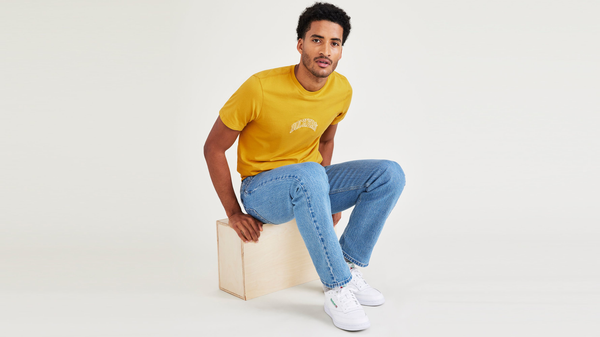 Dockers Varsity Arch Graphic Tee Slim Fit Yellow
