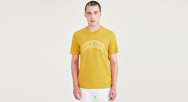 dockers Varsity Arch Graphic Tee Slim Fit Yellow