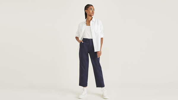 dockers Weekend Chinos High Straight Fit Blue