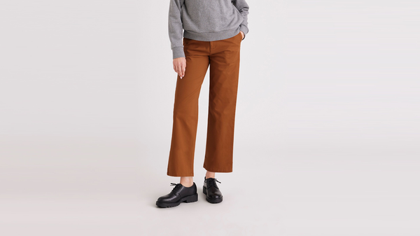 dockers Weekend Chinos High Straight Fit Brown