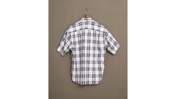 Dockers White & Green Plaid Shirt - M White & Green