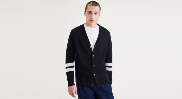 dockers Wool Blend Cardigan: Premium Edition Blue