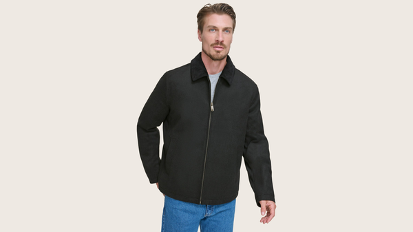 Dockers Wool Blend Shortie W/ Cord Collar Black