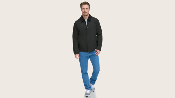 dockers Wool Blend Shortie w/ Cord Collar Black