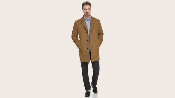 dockers Wool Blend Top Coat Tan