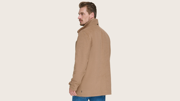 Dockers Wool Blend Walking Coat W/ Bib Tan