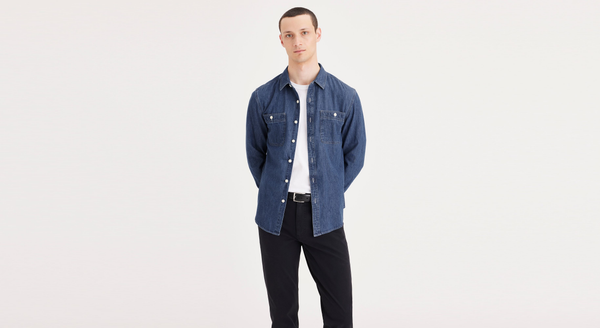 dockers Work Shirt Regular Fit Blue