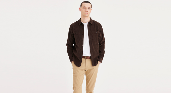 dockers Work Shirt Regular Fit Brown