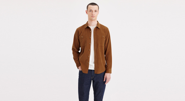 dockers Work Shirt Regular Fit Brown