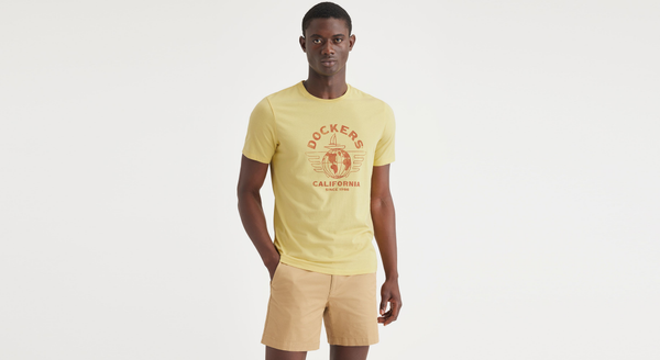 dockers Worldwide Graphic Tee Slim Fit Yellow
