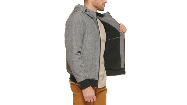 Dockers Zip Up Softshell Hoodie Heather Grey
