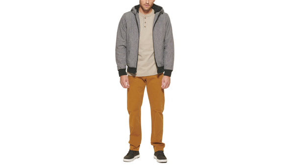 Dockers Zip Up Softshell Hoodie Heather Grey