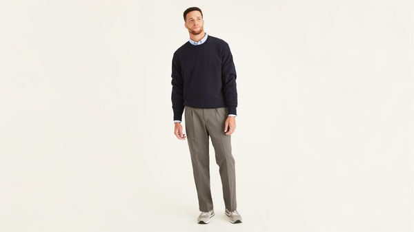 dockers Easy Khakis Pleated Classic Fit (Big and Tall) Brown