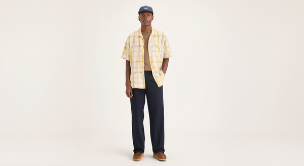dockers Eighty-Six Original Pleated Chinos Loose Fit Blue