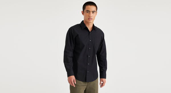 dockers Essential Button-Up Shirt Classic Fit Beautiful Black