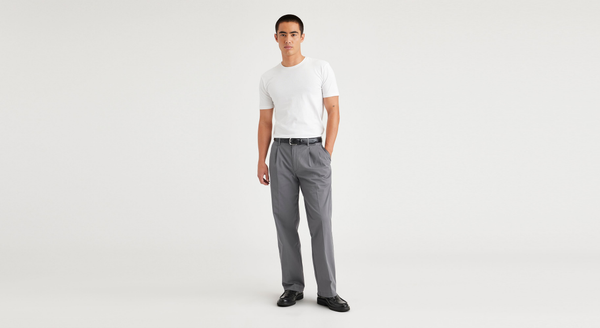 dockers Essential Chinos Pleated Classic Fit Car Park Grey