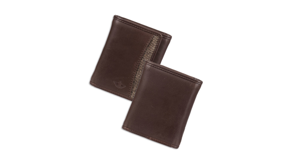 Dockers Extra Capacity Trifold Herringbone Wallet Brown