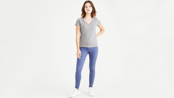 Dockers Favorite V-Neck Tee Shirt Slim Fit Heather Grey