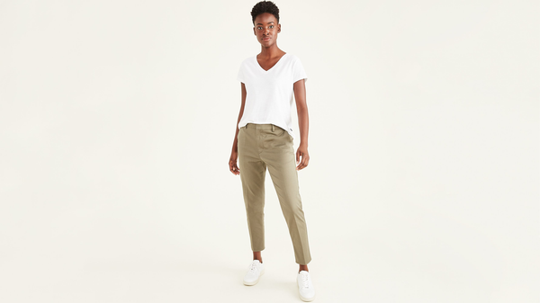 Dockers Favorite V-Neck Tee Shirt Slim Fit Lucent White