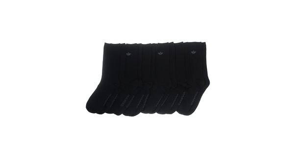 dockers Flat Knit Crew Socks with Embroidery 6 Pack Black
