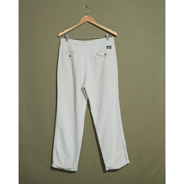 Dockers Gingham Plaid Double Pleated Pants - 32 X 27 Cream