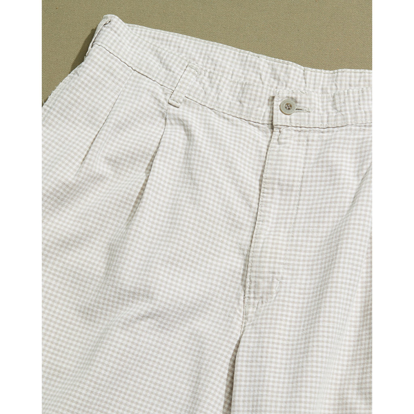 Dockers Gingham Plaid Double Pleated Pants - 32 X 27 Cream