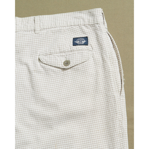 Dockers Gingham Plaid Double Pleated Pants - 32 X 27 Cream