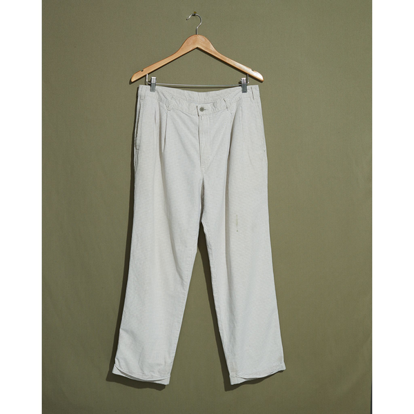 dockers Gingham Plaid Double Pleated Pants - 32 x 27 Cream