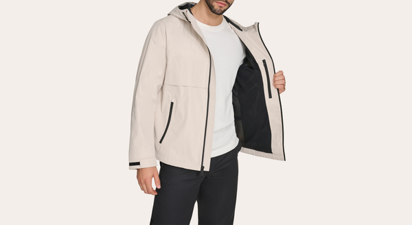 Dockers Hooded Rain Jacket Regular Fit Sahara Khaki