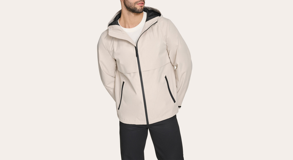 dockers Hooded Rain Jacket Regular Fit Sahara Khaki