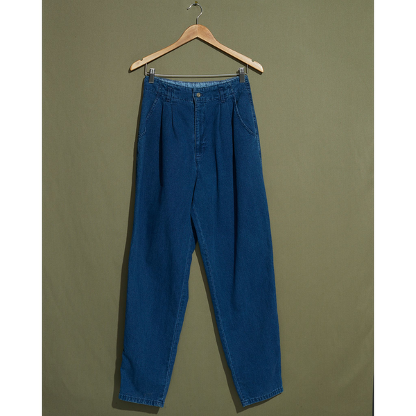 dockers Made in USA Double Pleated Denim Pants - 26 x 30 Blue