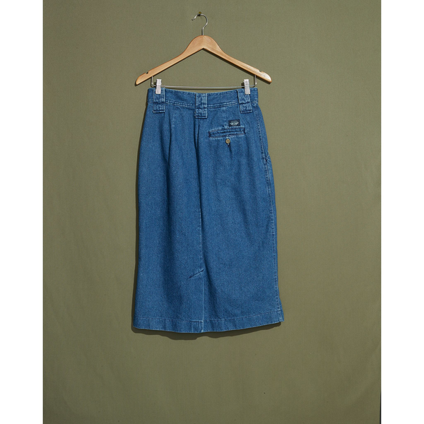 Dockers Made In USA Pleated Denim Skirt - 28 X 30 Blue