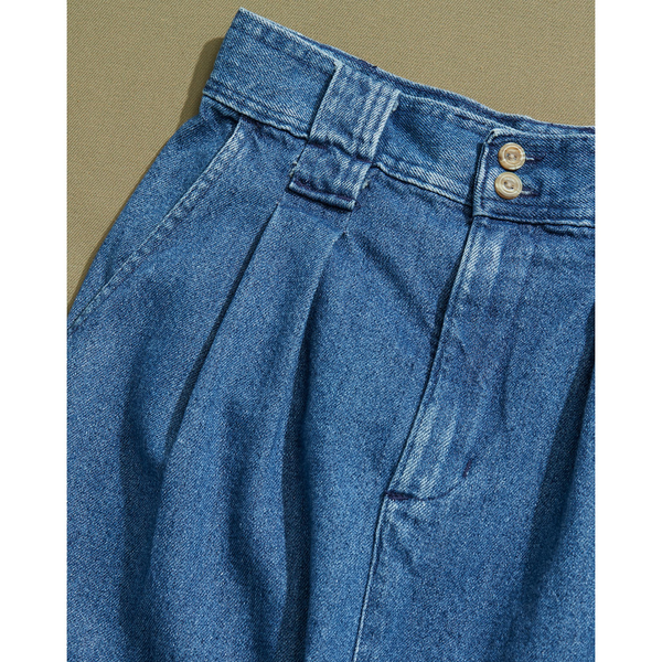 Dockers Made In USA Pleated Denim Skirt - 28 X 30 Blue